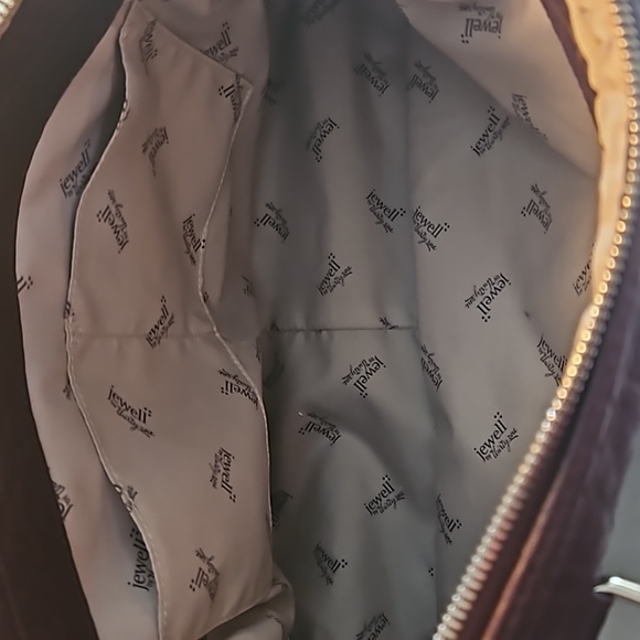 Jewell thirty-one Brown Plum snake embossed bag with removable shoulder strap - Picture 2 of 7